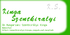 kinga szentkiralyi business card